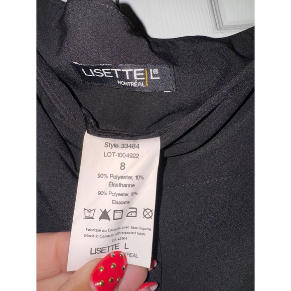 Lisette‎ Montreal Victoria Grommet Hem Black Crop Pants Trousers Size 8 - Picture 5 of 7